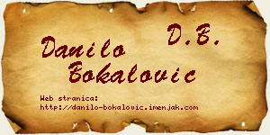 Danilo Bokalović vizit kartica